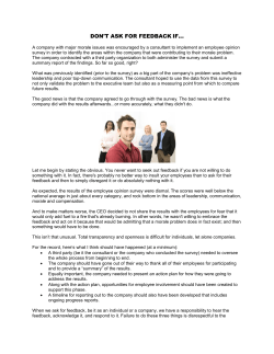 "Don't Ask For Feedback If..." - by Greg Giesen