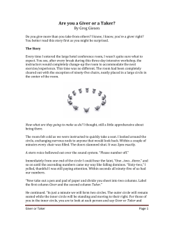 Are You a Giver or a Taker? - by Greg Giesen