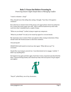 Focus Out Before Focusing In - by Greg Giesen