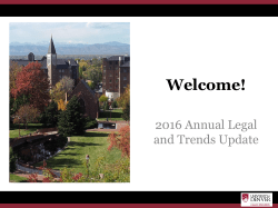 Annual Legal and Trends Update (2016)