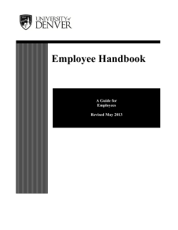 Employee Handbook of Personnel Guidelines Procedures
