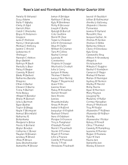 Dean's List and Hornbeck Scholars