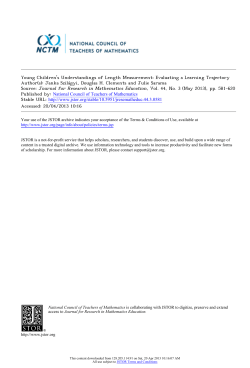 Szil&aacute;gyi, J., Clements, D. H., Sarama, J. (2013). Young children's understandings of length measurement: Evaluating a learning trajectory.&nbsp; ZDM-The International Journal on Mathematics Education, 44 (3), 581-620.