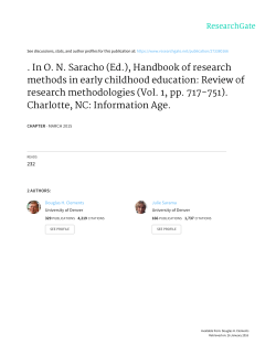 Clements, D. H., Sarama, J. (2015). Methods for developing scientific education: Research-based development of practices, pedagogies, programs, and policies. In O. N. Saracho (Ed.),&nbsp;Handbook of research methods in early childhood education: Review of research methodologies&nbsp;(Vol. 1, pp. 717-751). Charlotte, NC: Information Age.