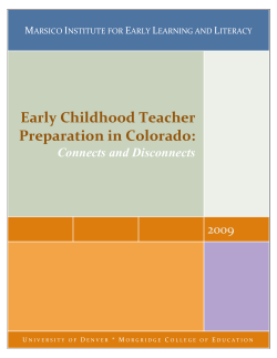 Early Childhood Teacher Preparation: Connects and Disconnects