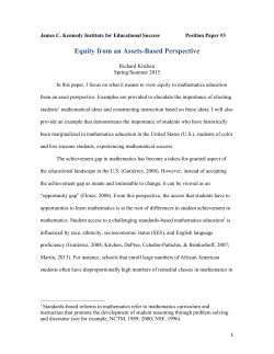 Equity from and assets-based perspective