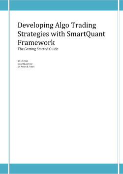 Developing Algo Trading Strategies with SmartQuant Framework