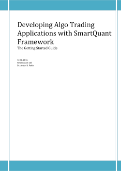 Developing Algo Trading Applications with SmartQuant Framework