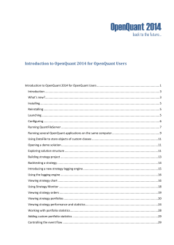 Introduction to OpenQuant 2014 for OpenQuant Users