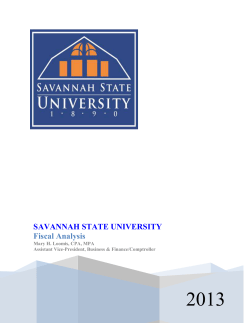 2013 SSU Strategic Financial Analysis