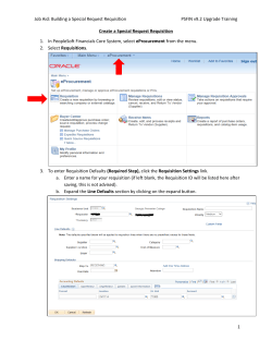 Entering a Requisition