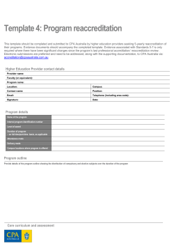 Template 4: Program re-accreditation