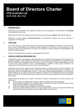 Board of Directors Charter