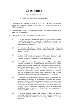 CPA Australia's 2007 Constitution