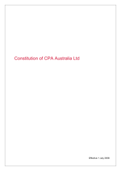 CPA Australia's 2009 Constitution