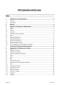CPA Australia By-Laws effective 1 May 2007