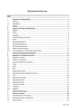 CPA Australia By-Laws effective 15 February 2008