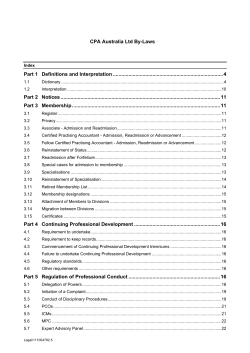 CPA Australia By-Laws effective 29 October 2009