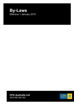 CPA Australia By-Laws effective 1 January 2010