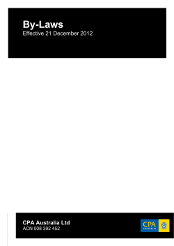 CPA Australia By-Laws effective 21 December 2012