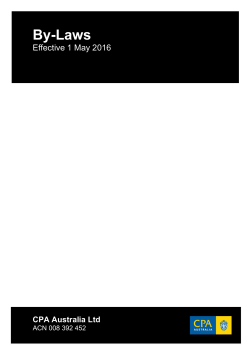 CPA Australia By-Laws effective 1 May 2016