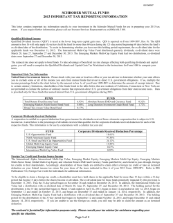 Important Tax Reporting Information