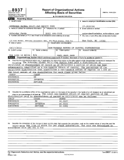 Schroder Global Multi-Cap Equity Fund: Form 8937 - Report of Organizational Actions Affecting Basis of Securities