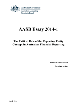 The critical role of the reporting entity concept in Australian financial reporting (PDF)