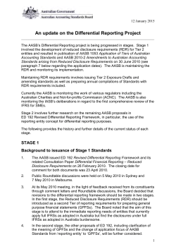 Differential reporting project update (PDF)