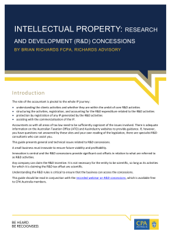 Intellectual property: Research and development concessions
