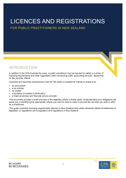 Licences and registrations for public practitioners