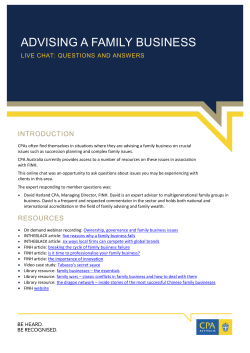 Advising a family business: Transcript of online chat questions and answers