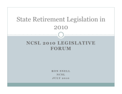 State Retirement Legislation