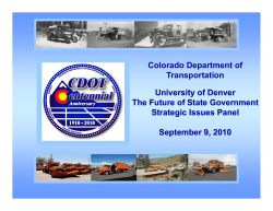 Colorado Department of Transportation Overview