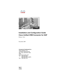 Installation and Configuration Guide Cisco Unified CRM Connector for SAP, Release 1.0(2)