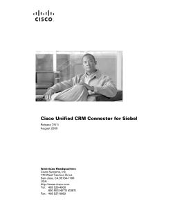 Cisco Unified CRM Connector for Siebel, Release 7.5(1)