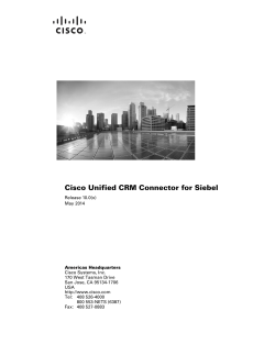 Cisco Unified CRM Connector for Siebel Release 10.0(x)