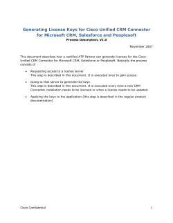 Generating License Keys for Cisco Unified CRM Connector for Microsoft CRM, Salesforce and Peoplesoft