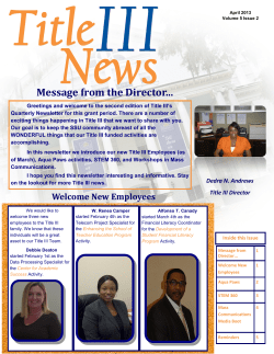 Title III Newsletter Volume 5 Issue 2