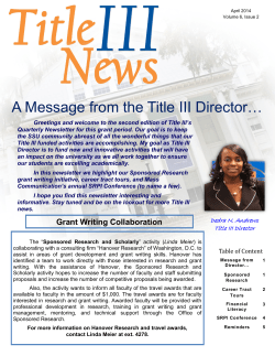 Title III Newsletter Volume 6 Issue 2