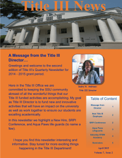 Title III Newsletter Volume 7 Issue 2