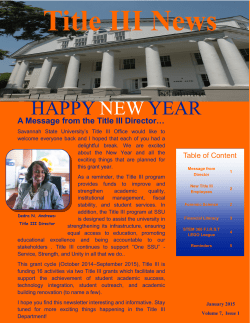 Title III Newsletter Volume 7 Issue 1