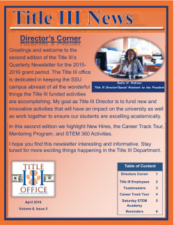 Title III Newsletter Volume 8 Issue 2