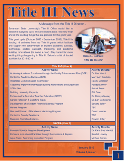 Title III Newsletter Volume 8 Issue 1