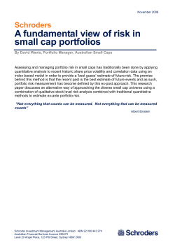 Fundamental risk in small caps