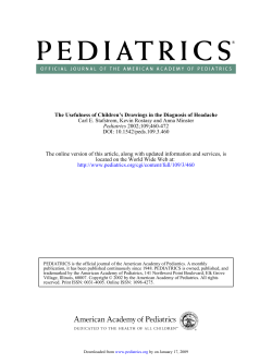 The Usefulness of Children&rsquo;s Drawings in the Diagnosis of Headache