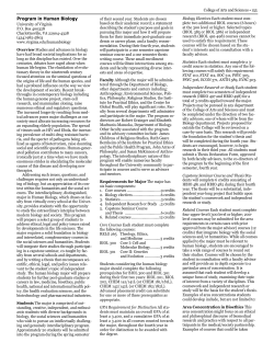 Download PDF College of Arts and Sciences Part II: Human Biology through Faculty