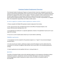 Graduate Student Employment Application