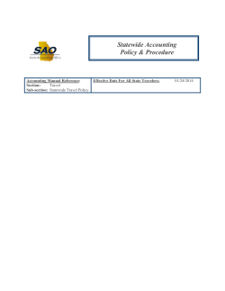 Statewide Travel Regulations