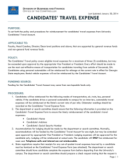 Candidates Travel Policy and Procedures